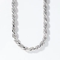 Silver 4.8mm Diamond Cut Rope Chain (24")