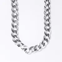 7.5mm Concave Curb Chain in Silver (22”)