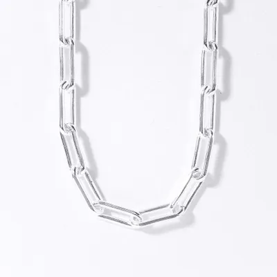 4.9mm Silver Paper Clip Chain (20”)