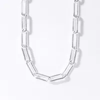 4.9mm Silver Paper Clip Chain (20”)