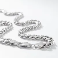 6mm Silver Cuban Chain (22")