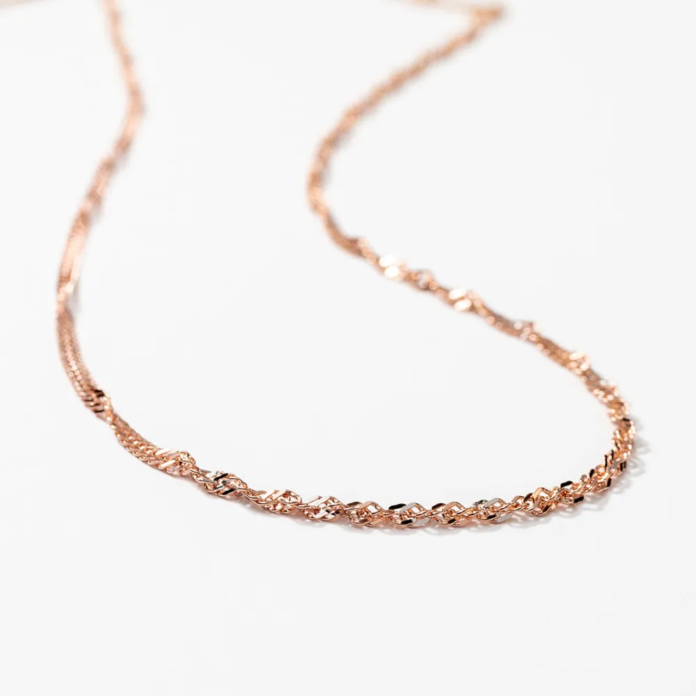 10K White and Rose Gold 1.85mm Singapore Chain (18")