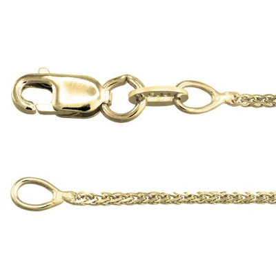 10K Gold Square 0.8mm Wheat Chain (22