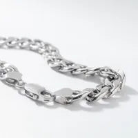 8.5mm Light Silver Cuban Chain (22")