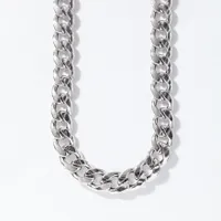 8.5mm Light Silver Cuban Chain (24")