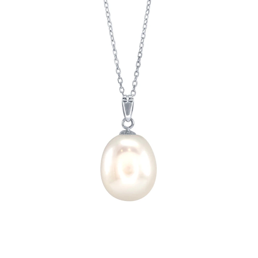 10-11mm Single Pearl Pendant Necklace in 14K Gold