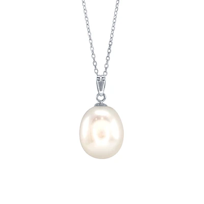 10-11mm Single Pearl Pendant Necklace in 14K Gold