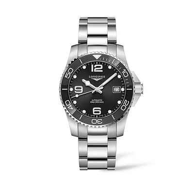 Longines HydroConquest 39mm Automatic Black Dial Watch | L3.780.4.56.6