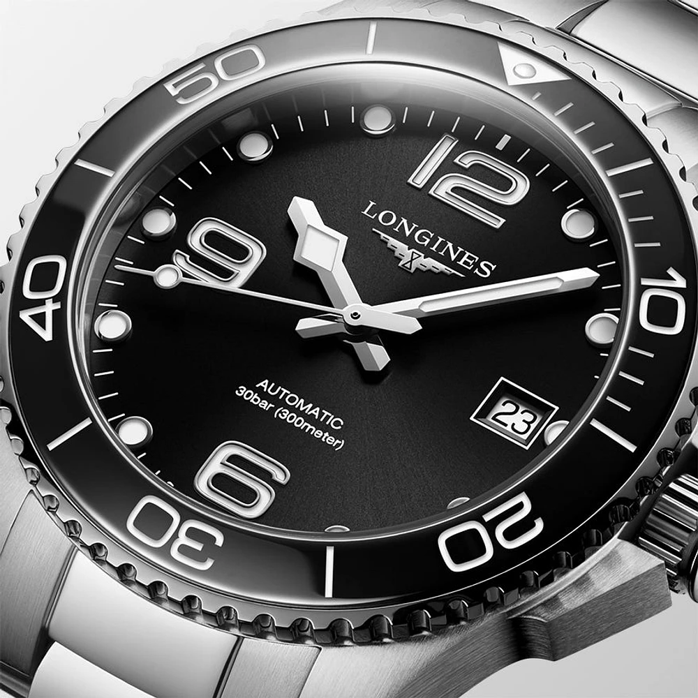 Longines HydroConquest 39mm Automatic Black Dial Watch | L3.780.4.56.6