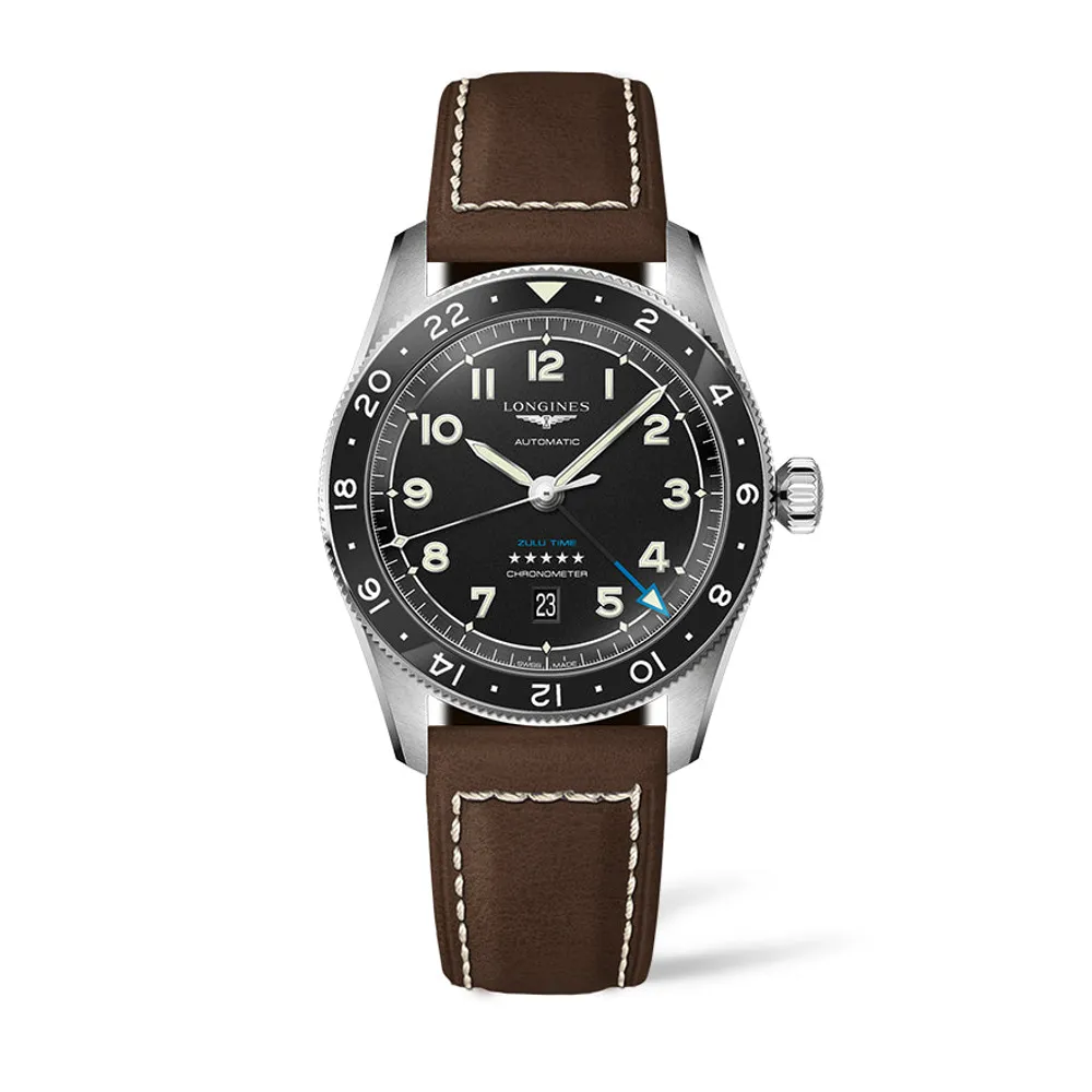 Longines Spirit Zulu Time 42mm Automatic Black Dial Watch | L3.812.4.5