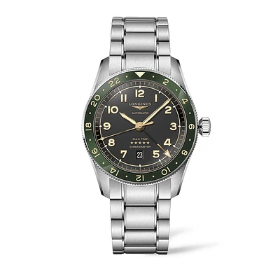 Longines Spirit Zulu Time Green Bezel 42 mm | L3.812.4.63.6