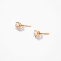 Lab Grown Round Cut Diamond Stud Earrings in 14K Yellow Gold ( ct