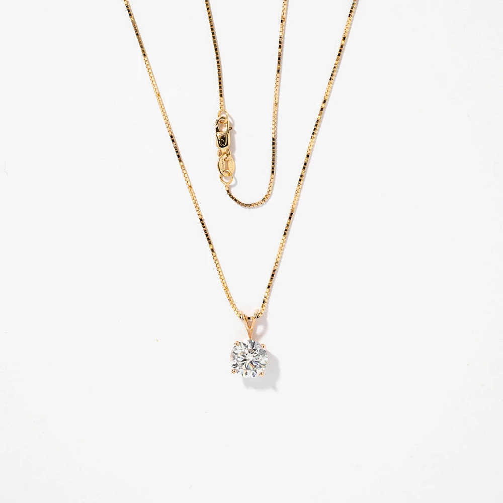 Lab Grown Diamond Necklace in 14K Yellow Gold ( ct tw