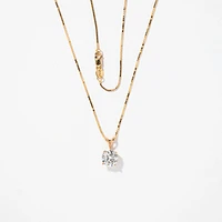 Lab Grown Diamond Necklace in 14K Yellow Gold ( ct tw