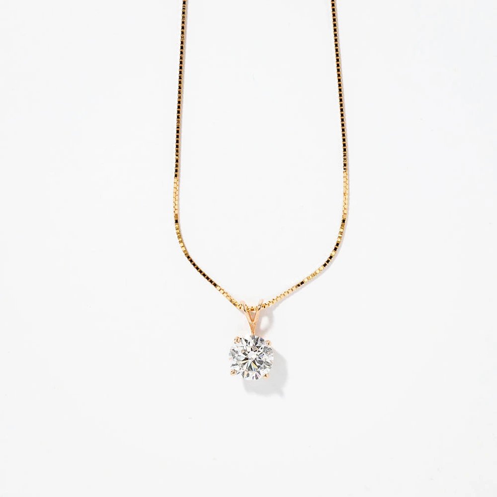 Lab Grown Diamond Necklace in 14K Yellow Gold ( ct tw