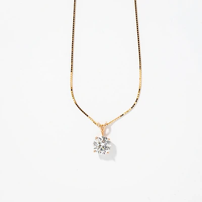 Lab Grown Diamond Necklace in 14K Yellow Gold ( ct tw