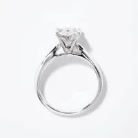 Lab Grown Oval Cut Diamond Engagement Ring 14K White Gold ( ct