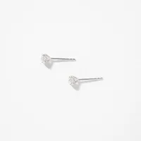 Lumina Ideal Cut Diamond Magnolia Solitaire Earrings in 18K White Gold