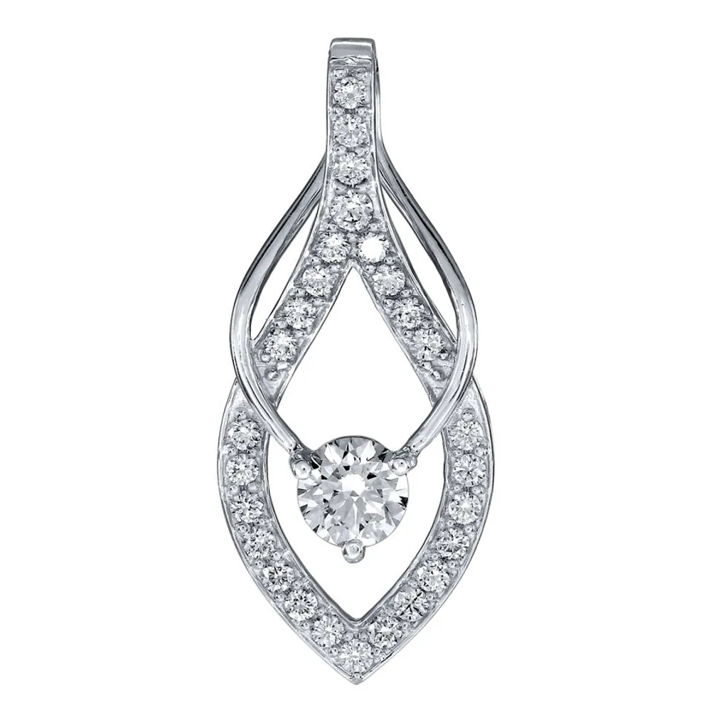 Lumina Ideal Cut Diamond 18K Pendant in White Gold (0.56ct tw)