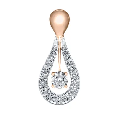 Lumina Ideal Cut Diamond 18K Pendant in White and Rose Gold (0.69ct tw