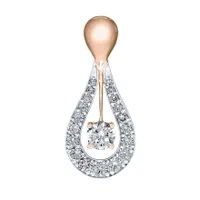 Lumina Ideal Cut Diamond 18K Pendant in White and Rose Gold (0.69ct tw