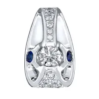 Lumina Ideal Cut Diamond and Sapphire 18K Pendant in White Gold (0.43c