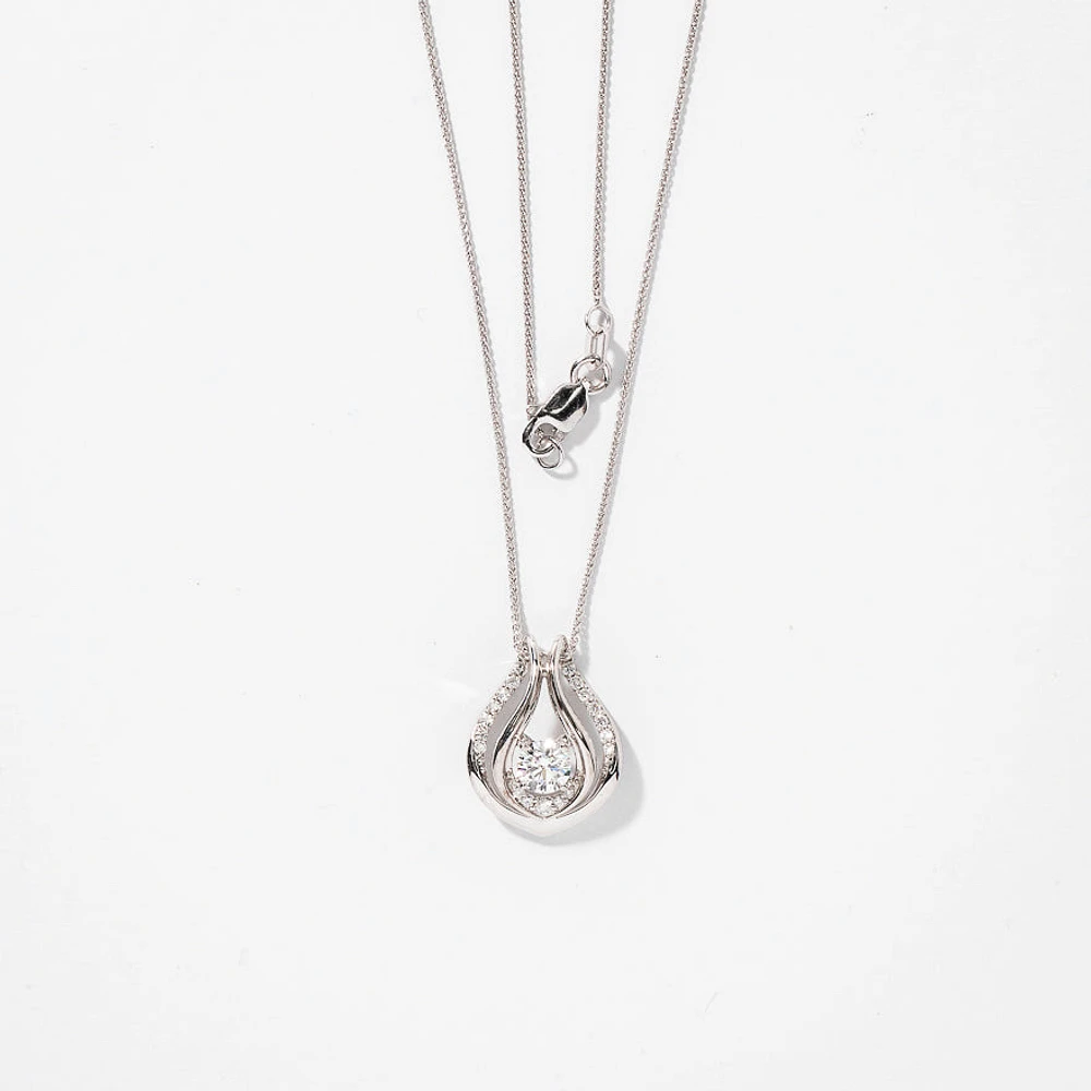 Lumina Ideal Cut Diamond 18K Pendant in White Gold (0.53ct tw)