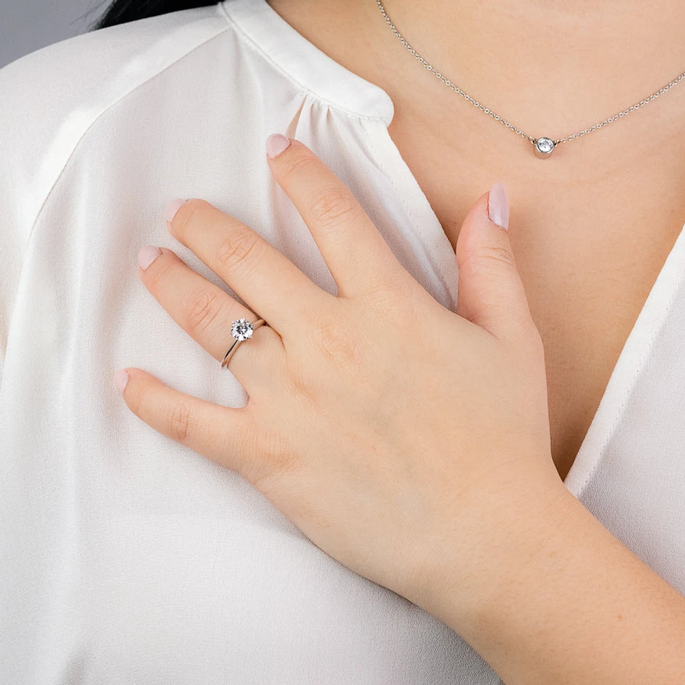 Lumina Ideal Cut Diamond Classic Solitaire Engagement Ring 19K Whit