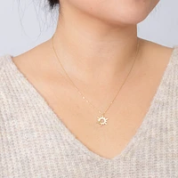Sun Pendant Necklace in 10K Yellow Gold