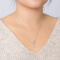Butterfly Style Pendant with Removable Drop in 10K White Gold (1.00 ct