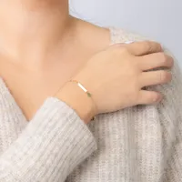 Plate and Bead Bracelet in 10K Yellow Gold