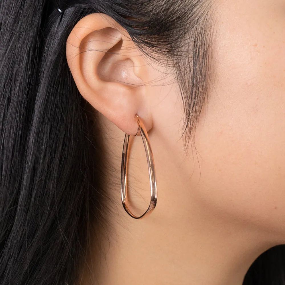 Triangle Hoop Earrings in 10K Rose Gold