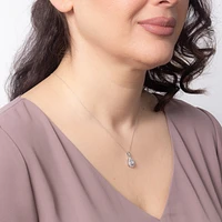 Miracle Mark Pear Shape Diamond Pendant Necklace in 10K White Gold (0.