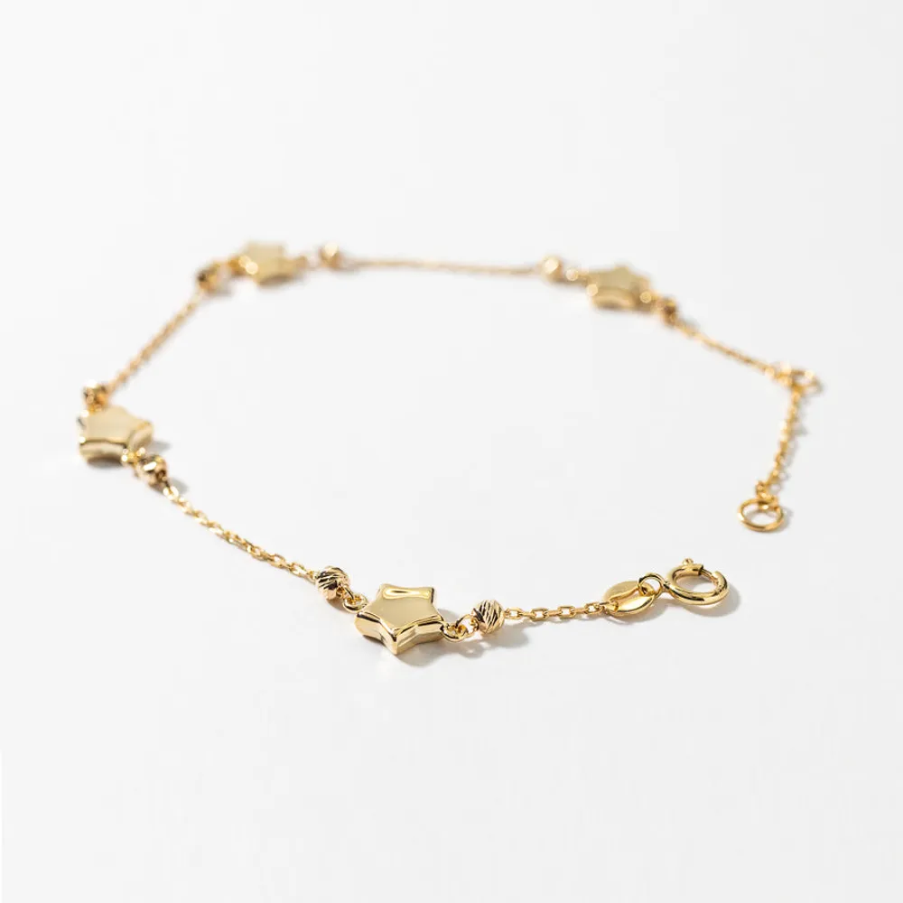 Star Bracelet in 10K Yellow Gold