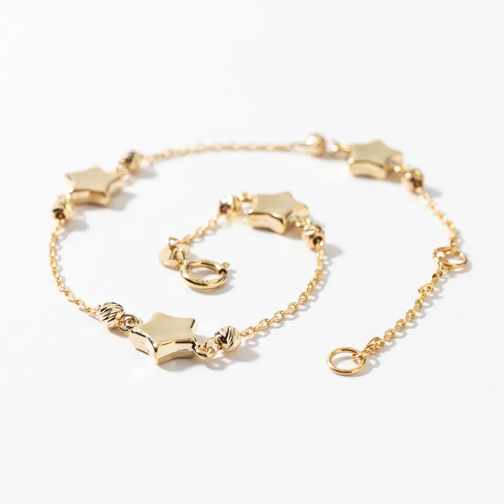 Star Bracelet in 10K Yellow Gold