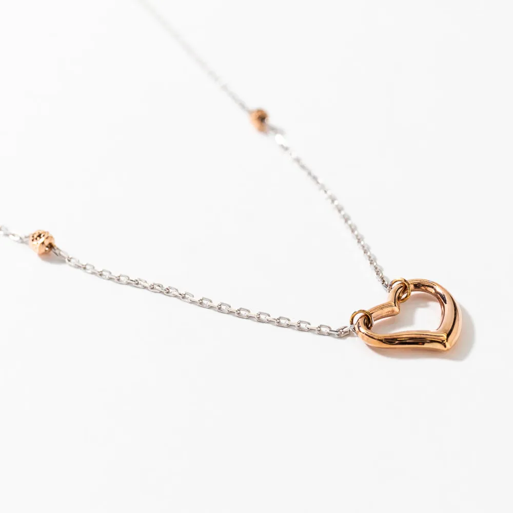 Rose Gold Heart Pendant Necklace