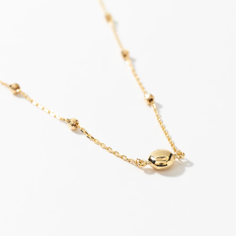 Ball Pendant Necklace in 10K Yellow Gold