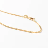 10K Yellow Gold Diamond Cut Square 1.2mm Wheat Chain (18")