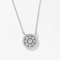 Diamond Cluster Pendant in 10K White Gold (0.50 ct tw)