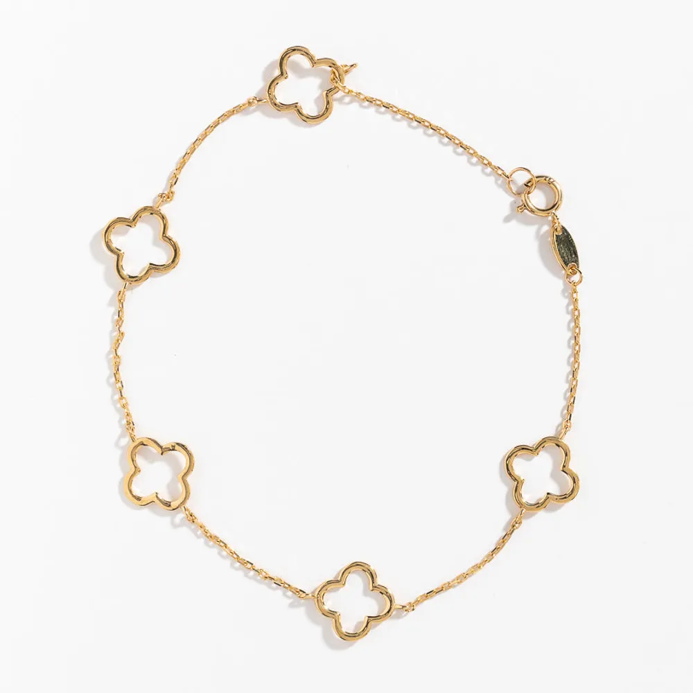 Flower Bracelet in 10K Yellow Gold