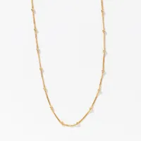 Mini Bead Station Chain in 10K Yellow Gold (18”)