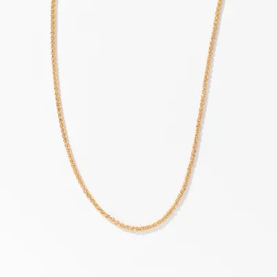 10K Yellow Gold Diamond Cut Square 1.2mm Wheat Chain (18")