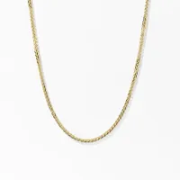 10K Yellow Gold Square 1.00mm Wheat Chain (22")