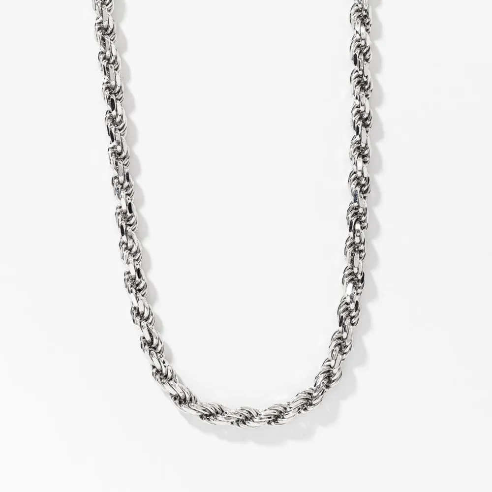 Silver 3.50mm Diamond Cut Rope Chain (20")