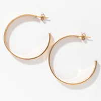 Flat Tube Hoop Earrings in Italian 10K Yellow Gold