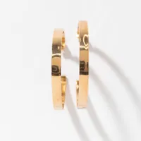 Flat Tube Hoop Earrings in Italian 10K Yellow Gold