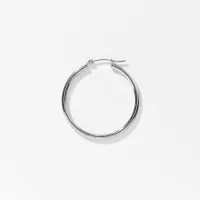 30mm Tube Hoop Earrings in 10K White Gold