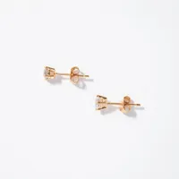 Solitaire Diamond Stud Earrings in 14K Yellow Gold (0.40 ct tw)