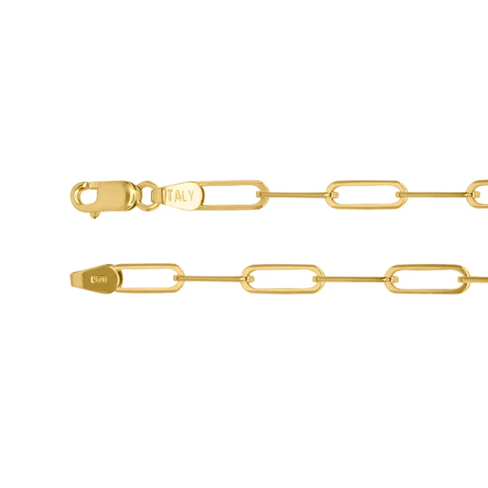 10K Yellow Gold 3mm Paper Clip Chain (16”)