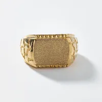 Men’s Rectangular Signet Ring 10K Yellow Gold